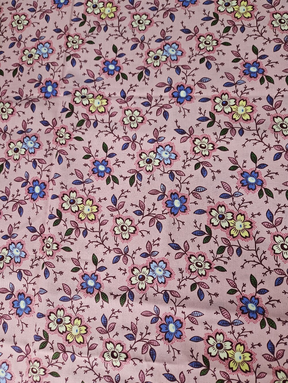Pink Floral Cotton Floral Fabric - Unbranded, Sold By The Yard